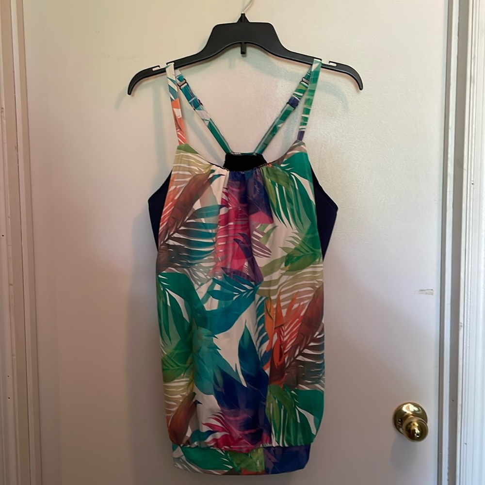 Swim by Cacique Blouson No Wire Tankini Top. Size 14